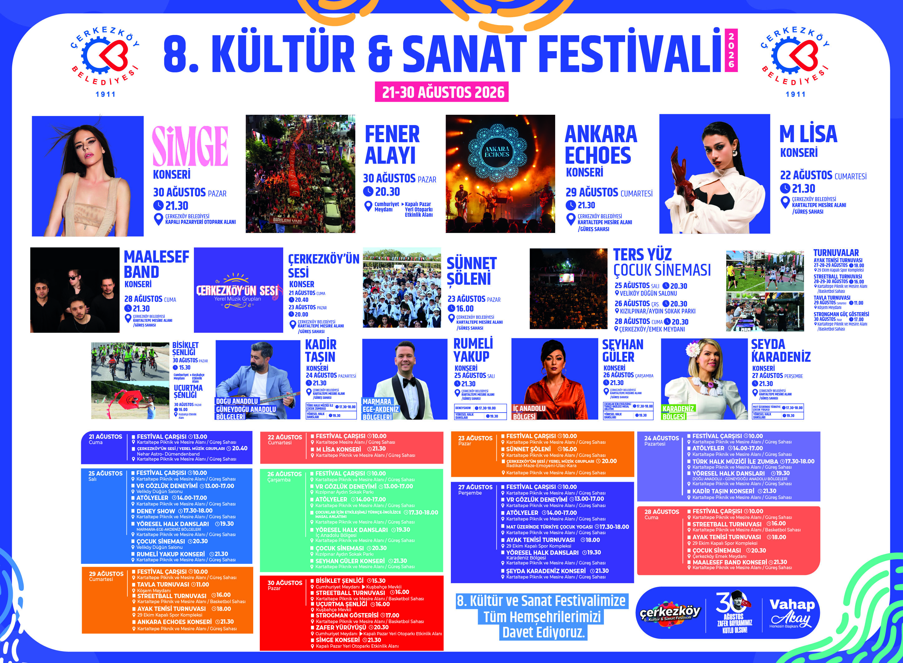 Çerkezköy’de 8. Kültür ve Sanat Festivali Başlıyor