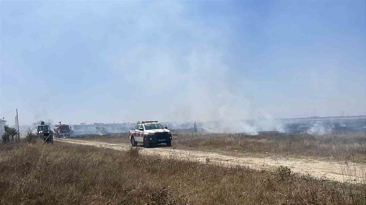 Tekirdağ’da Yangın: Alevler Evlere Ulaşmadan Söndürüldü