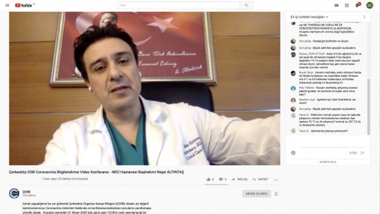 ÇOSB’nin sosyalmedya  Coronavirüs konferansı ilgi gördü