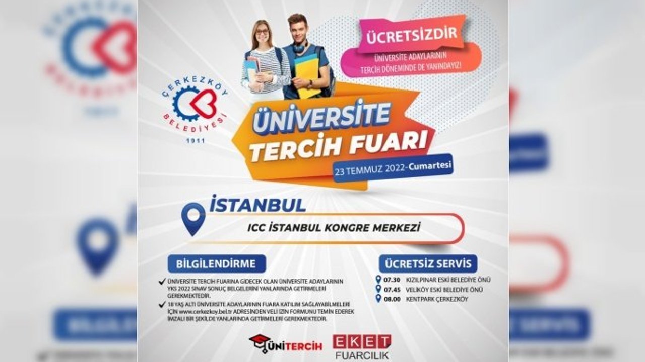 Çerkezköy Belediyesi Üniversite adaylarını Tercih Fuarına  götürüyor