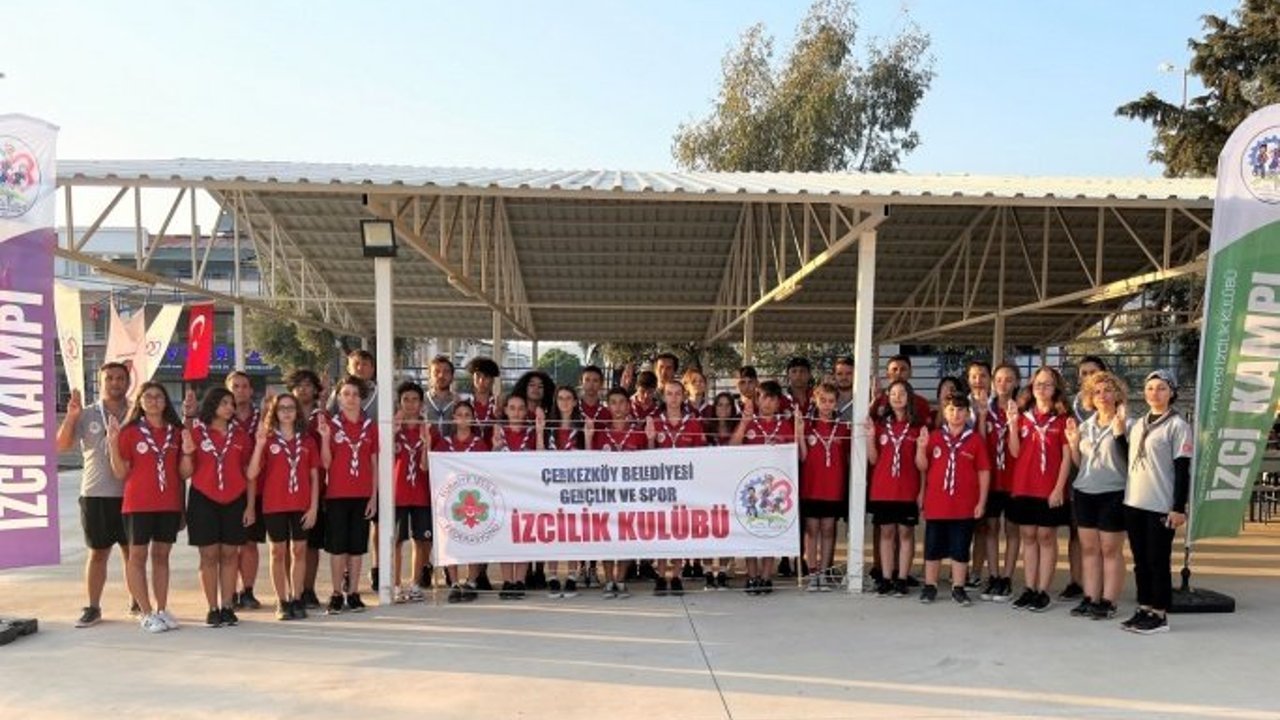 Çerkezköylü izceler Akbük 22 Yaz İzci Kampına katıldı