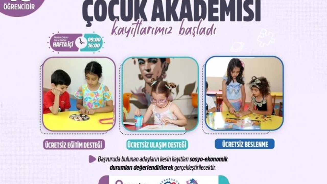 Çerkezköy Belediyesi Çocuk Akademisi başvuraları başlıyor