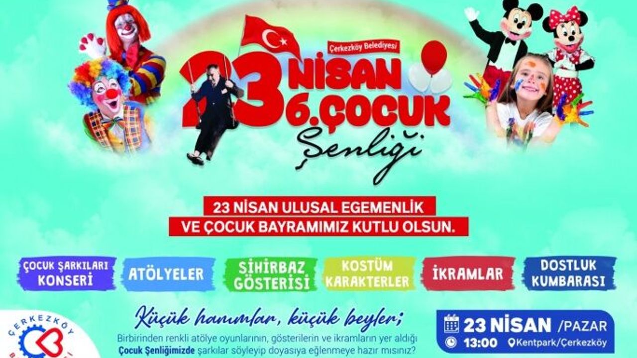6. ÇOCUK ŞENLİĞİ PAZAR GÜNÜ KENTPARK’TA