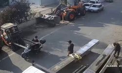 Tekirdağ’da Motosikletli Forkliftin Demir Ayağına Çarptı: Kaza Kamerada