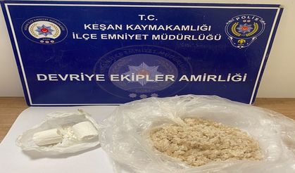 Keşan’da taksiyle uyuşturucu ticareti yaptığı belirlenen 2 şüpheli tutuklandı