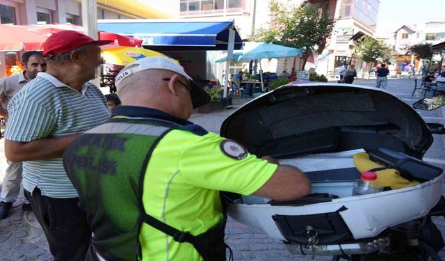 Edirne'de Yaya Alanına Motosikletle Giren Sürücülere Ceza