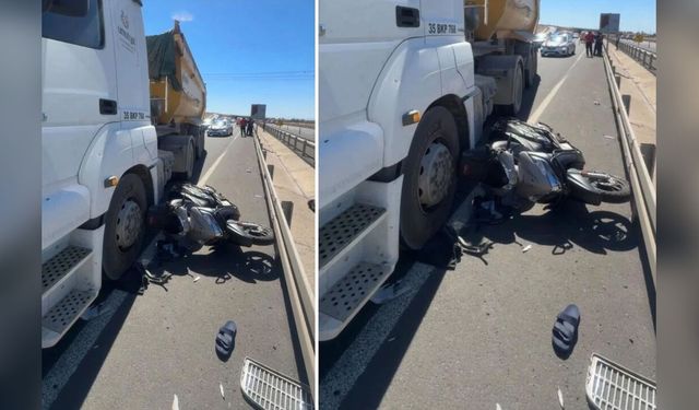 Çorlu’da Motosiklet ile Hafriyat Kamyonu Çarpıştı