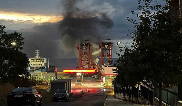 Ceyport Limanı’nda kamyonet yangını