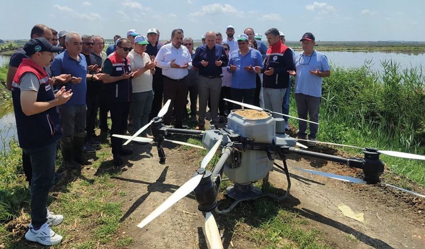 Edirne’de Dronla Çeltik Ekimi Yapıldı