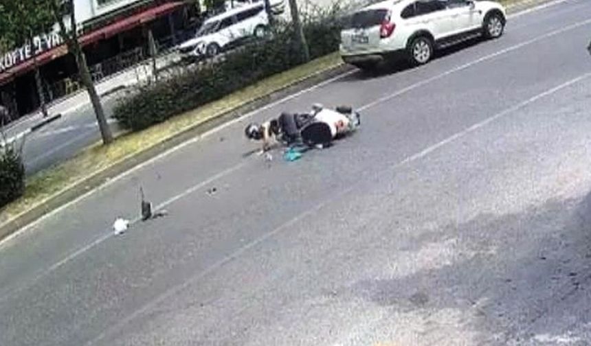 Çorlu'da Peş Peşe Motosiklet Kazaları Kamerada