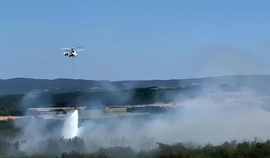 Havadan ve karadan müdahale edilen yangında 180 dekar alan zarar gördü