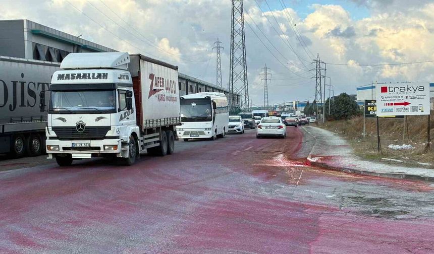 Kapaklı OSB’de cadde kırmızıya büründü